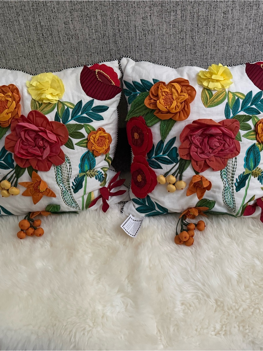 MacKenzie-Childs Retired “Kira” throw pillows, set of 2, NWT